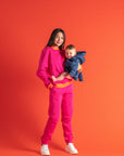 Sweatshirt Colorblock Fuchsia