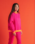 Sweatshirt Colorblock Fuchsia