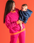 Sweatshirt Colorblock Fuchsia