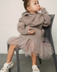 Oversized hoodie for kids Cappuccino