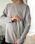 Long-sleeve maternity top Stone