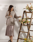 Beige maternity oversized sweater