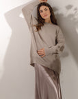 Beige maternity oversized sweater