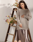 Beige maternity oversized sweater