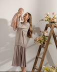 Beige maternity oversized sweater