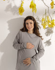 Long-sleeve maternity top Stone