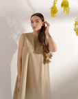 Beige A-line maternity dress