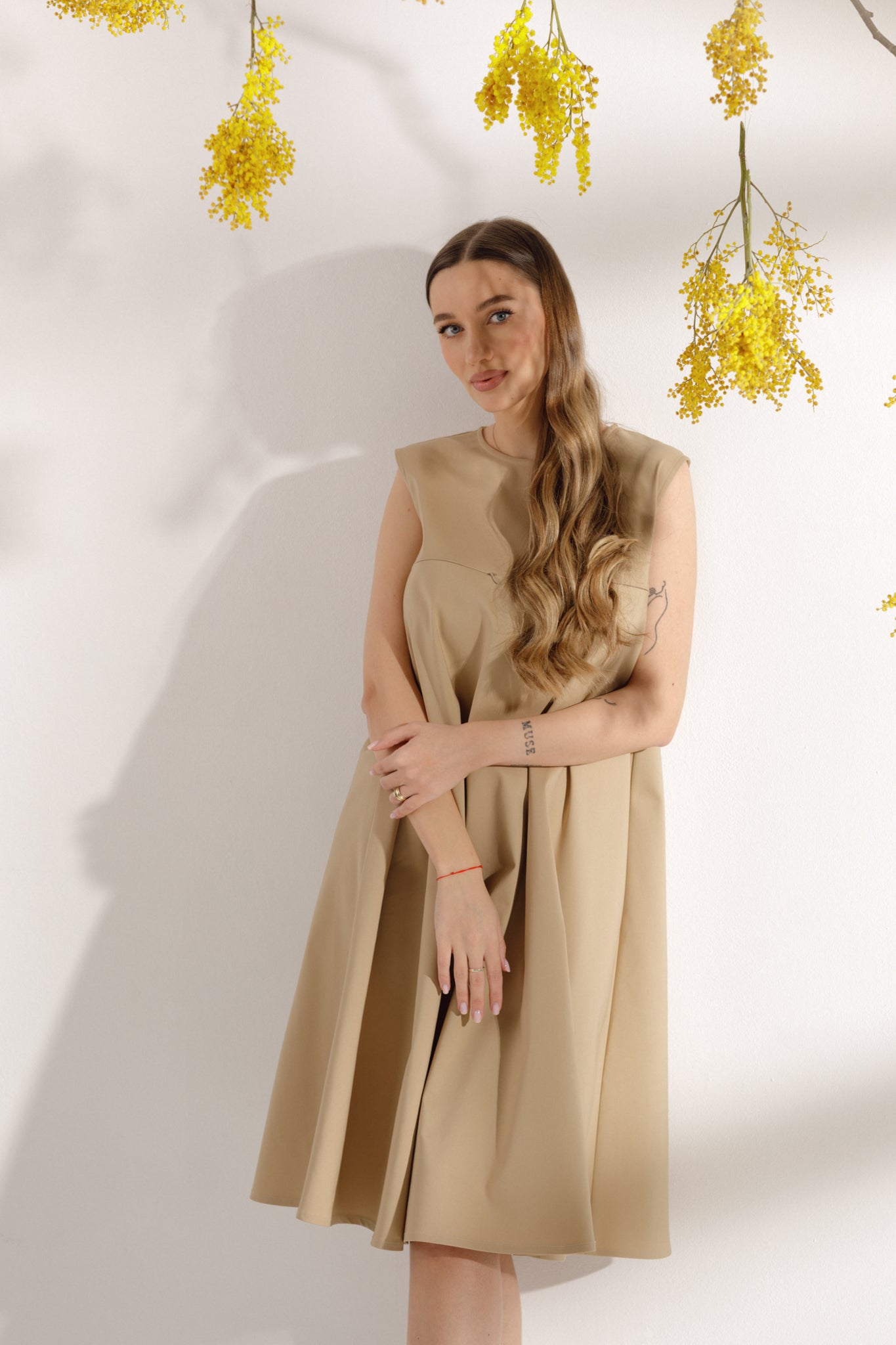 Beige A-line maternity dress MOM ONLY WEAR Beige A-line maternity dress MOM ONLY WEAR