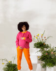 Sweatshirt Colorblock Fuchsia