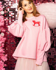 Limited Sweatshirt "Rocking horse" -  Pink