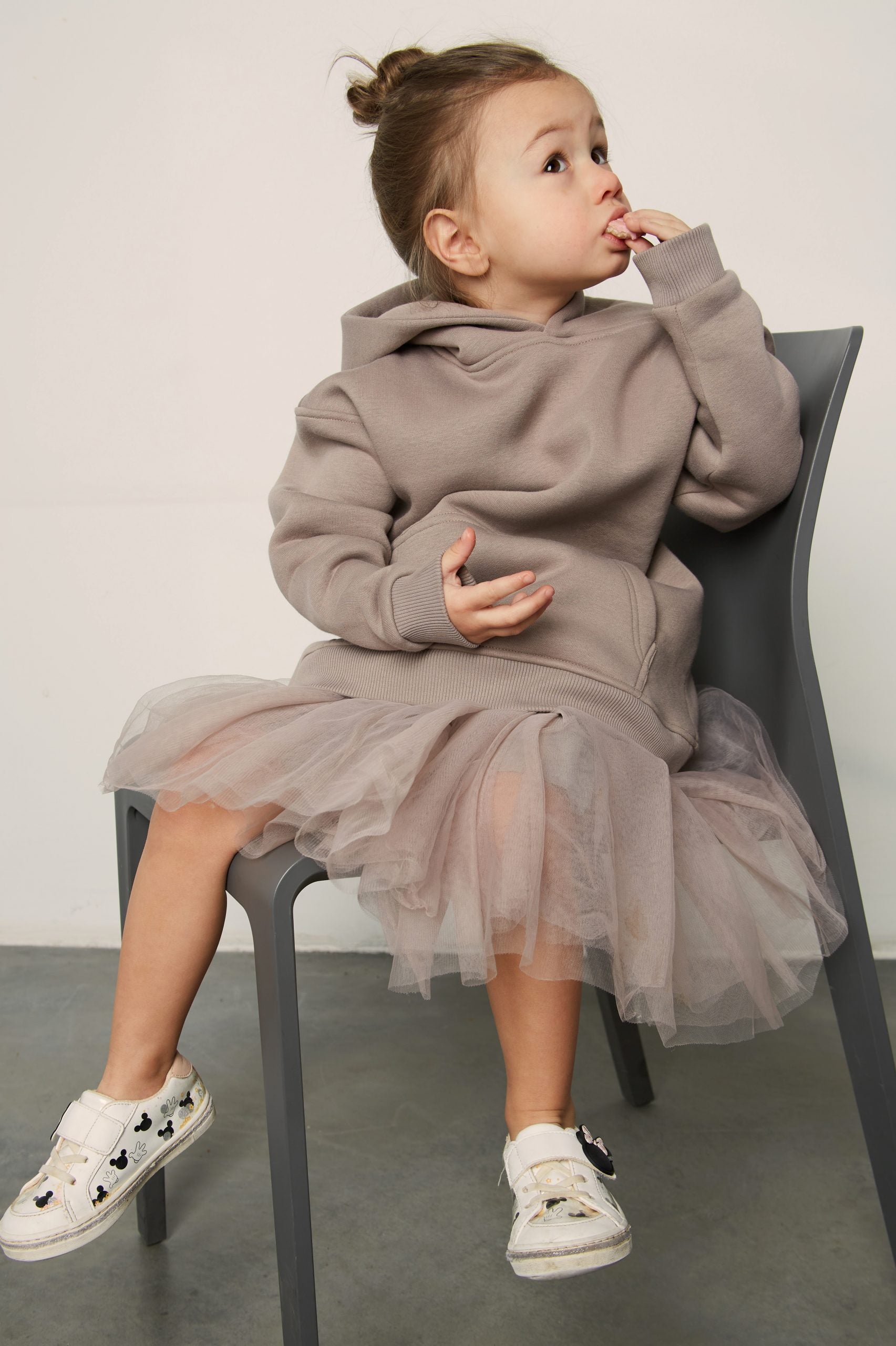 Oversized hoodie for kids Cappuccino