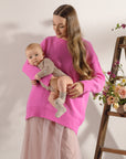 Bubble pink maternity oversized sweater