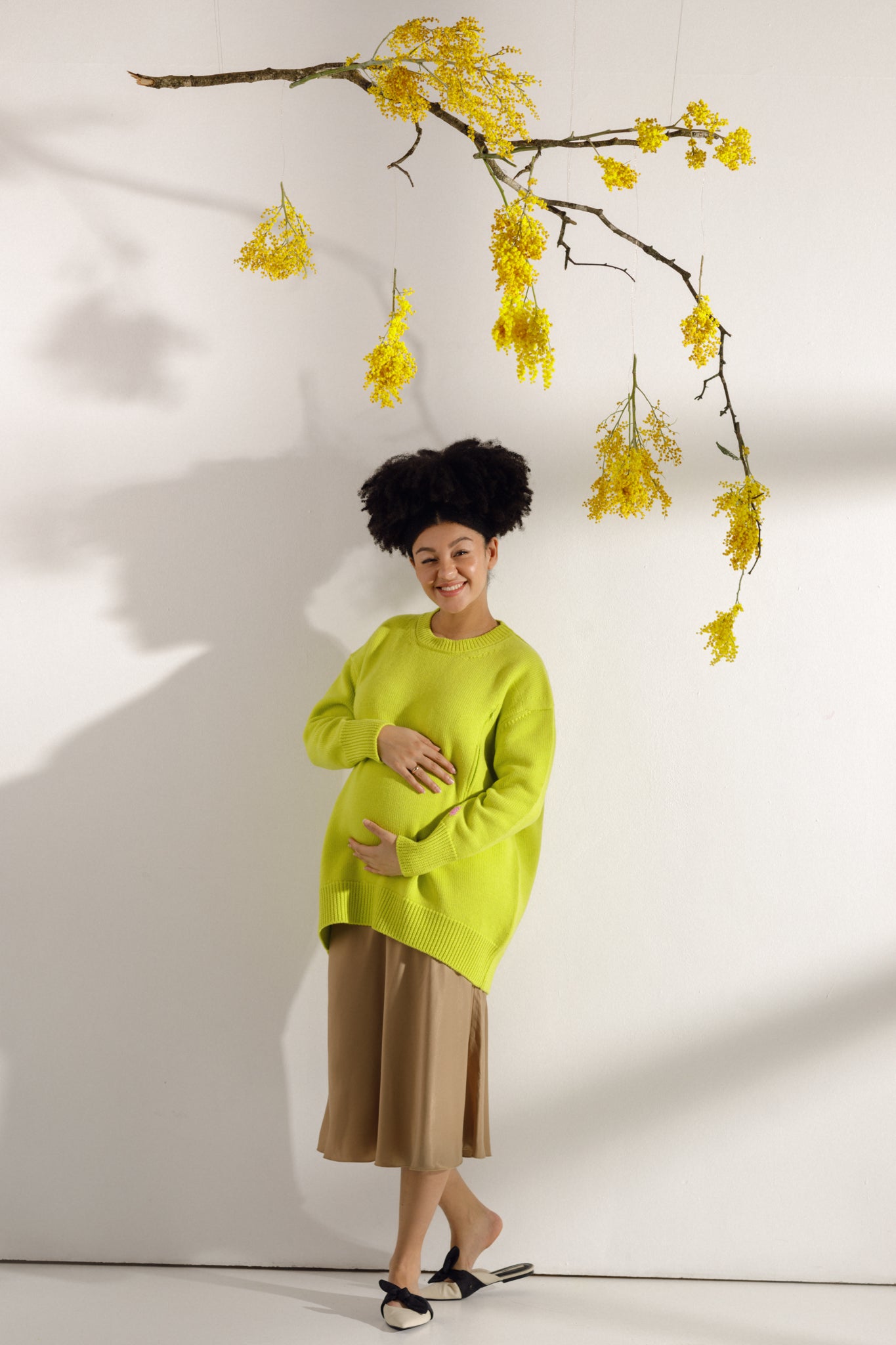 Lime maternity oversized sweater