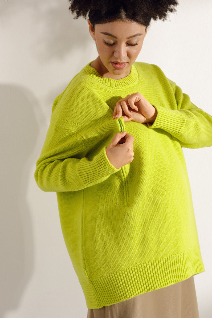 Lime maternity oversized sweater
