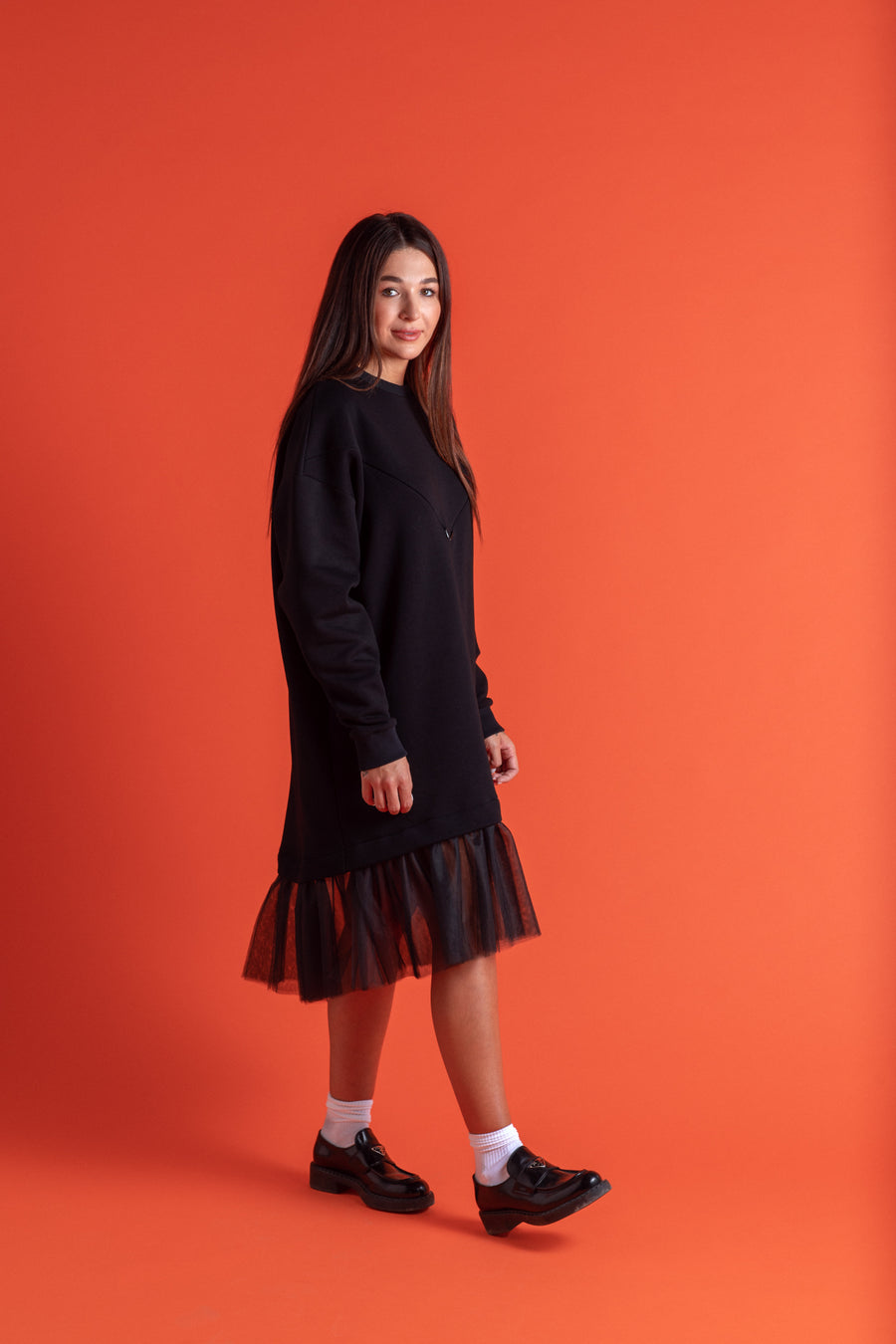 Dress with tulle skirt