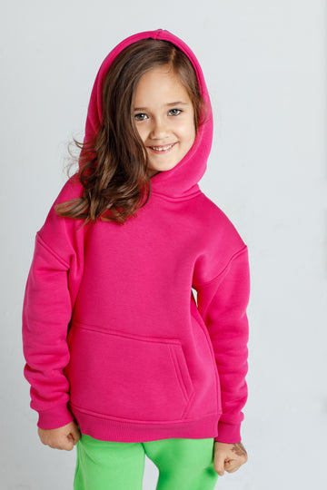 Oversized hoodie for kids Fuchsia