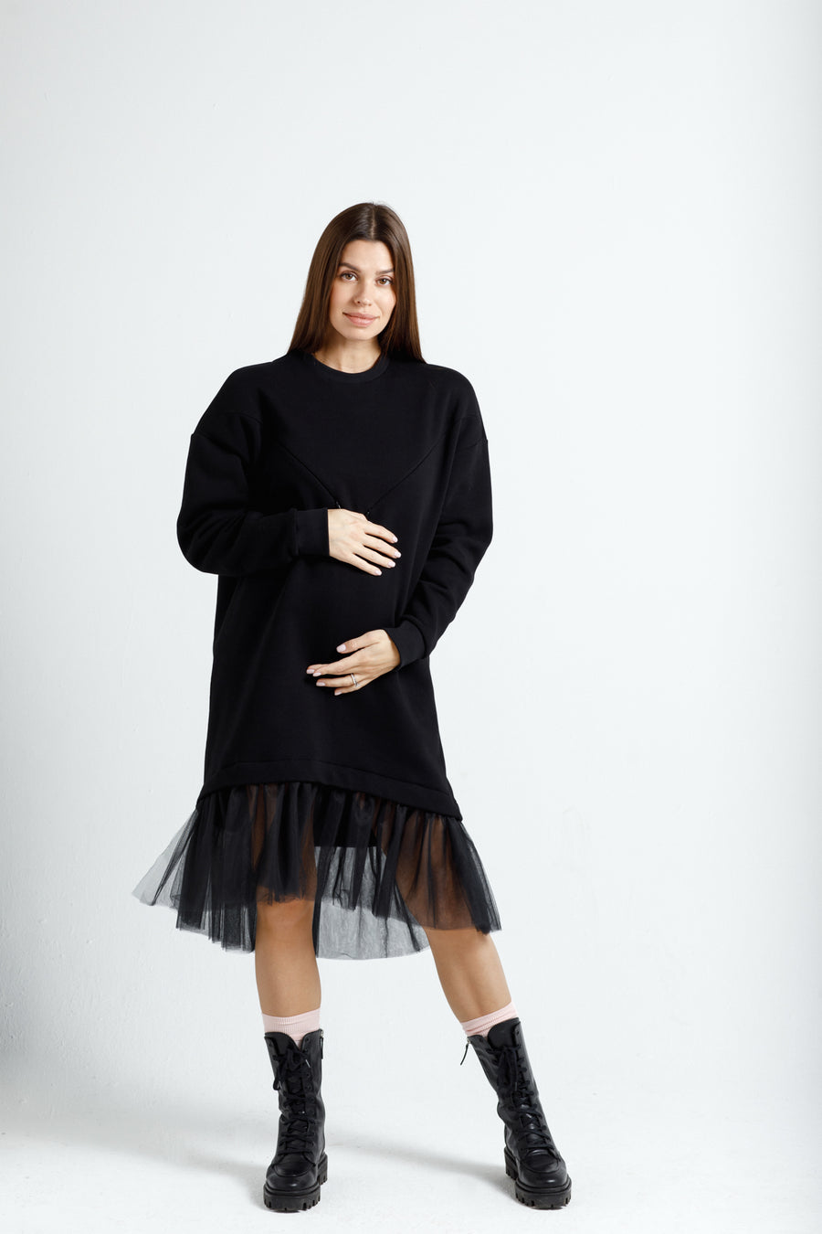 Dress with tulle skirt
