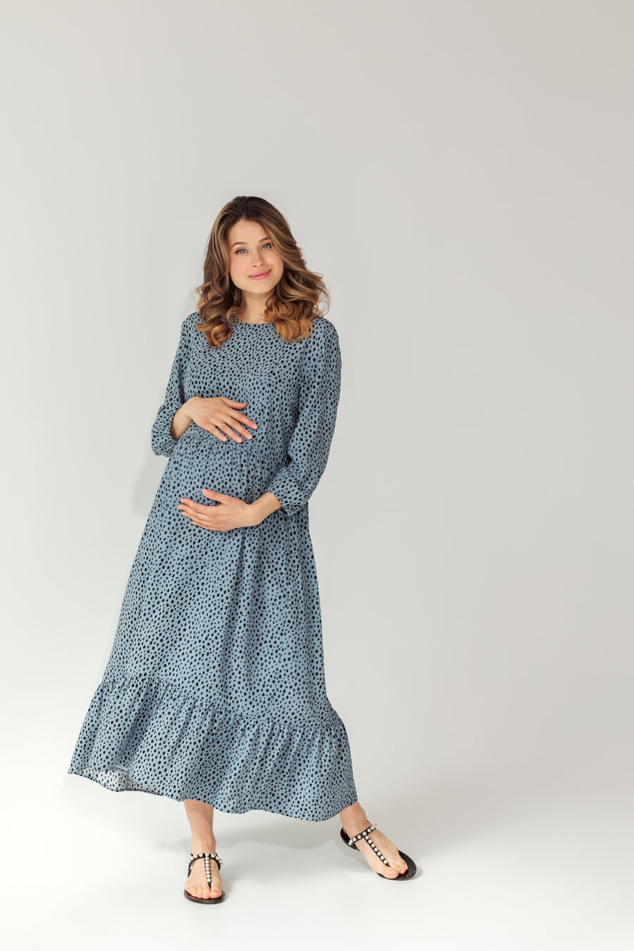 Maternity dress "Dots" Blue