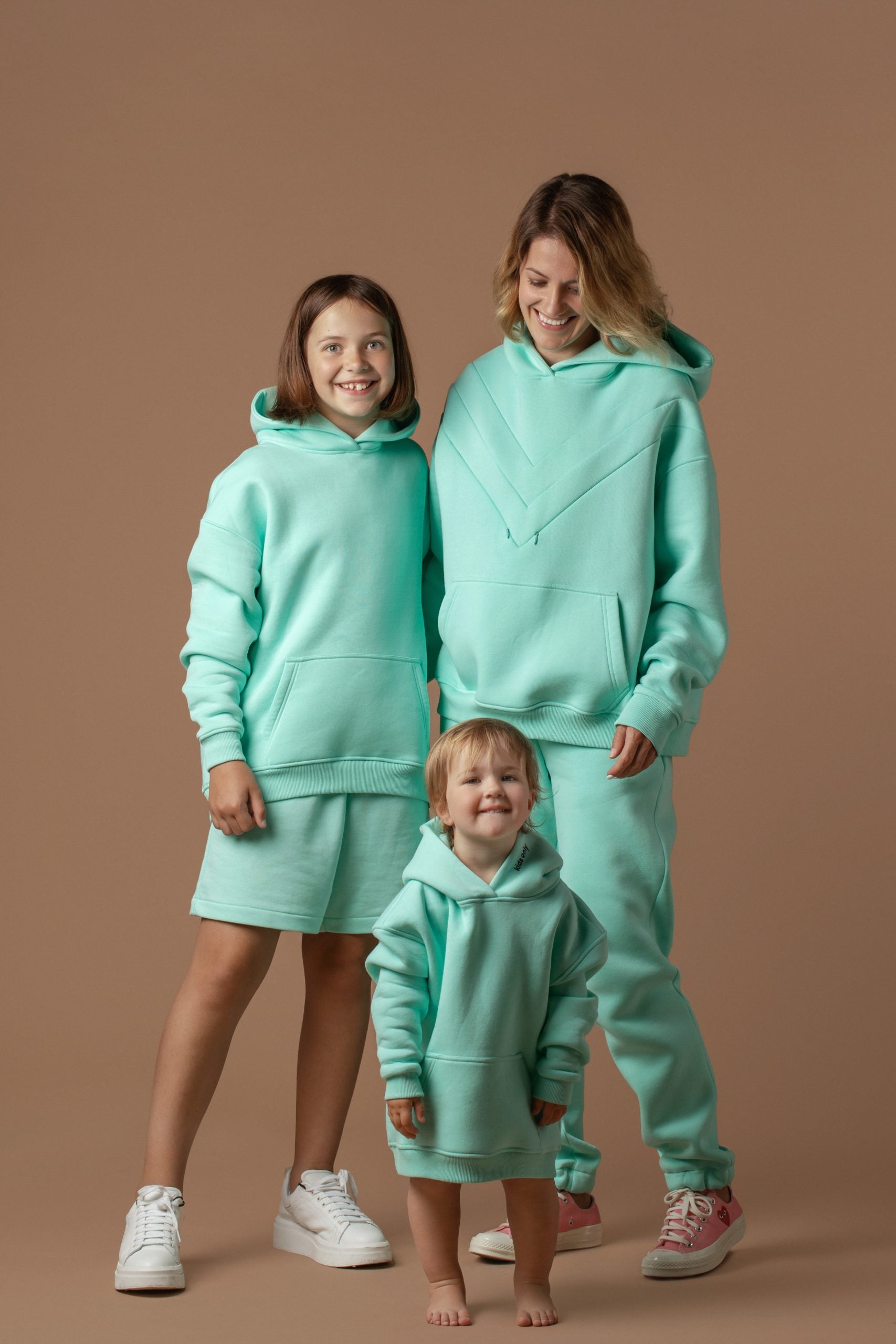Oversized hoodie for kids Menthol