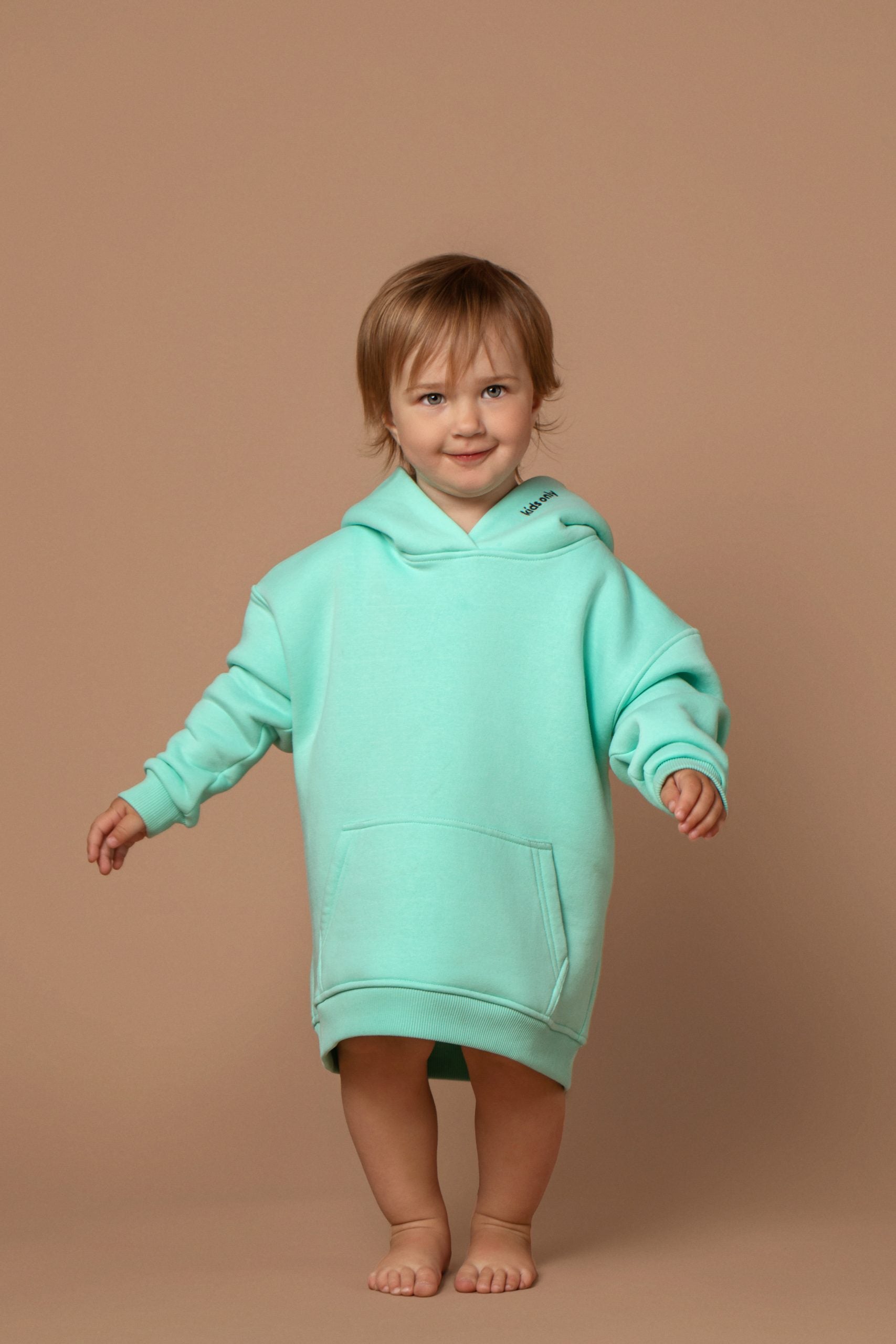 Oversized hoodie for kids Menthol