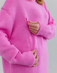 Bubble pink maternity oversized sweater